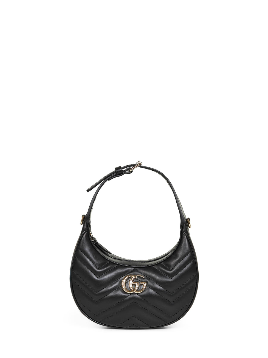 Gucci Gg Marmont Shoulder Bag — Black Calf Leather