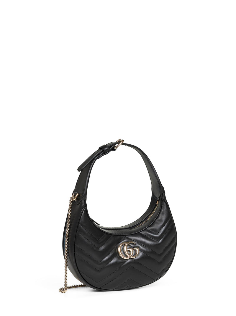 Gucci Gg Marmont Shoulder Bag — Black Calf Leather