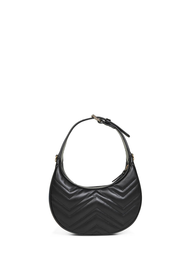 Gucci Gg Marmont Shoulder Bag — Black Calf Leather
