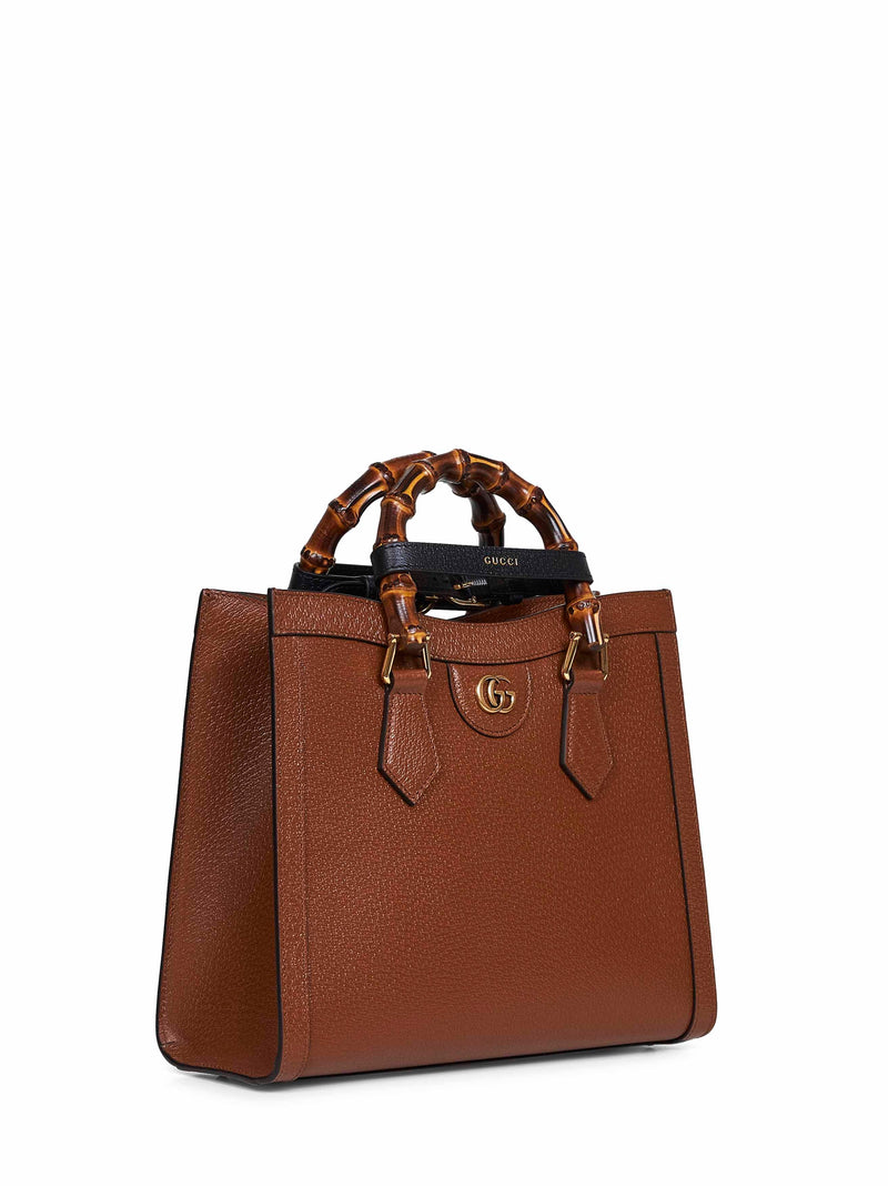 Gucci Diana Top Handle Bag — Brown Calf Leather