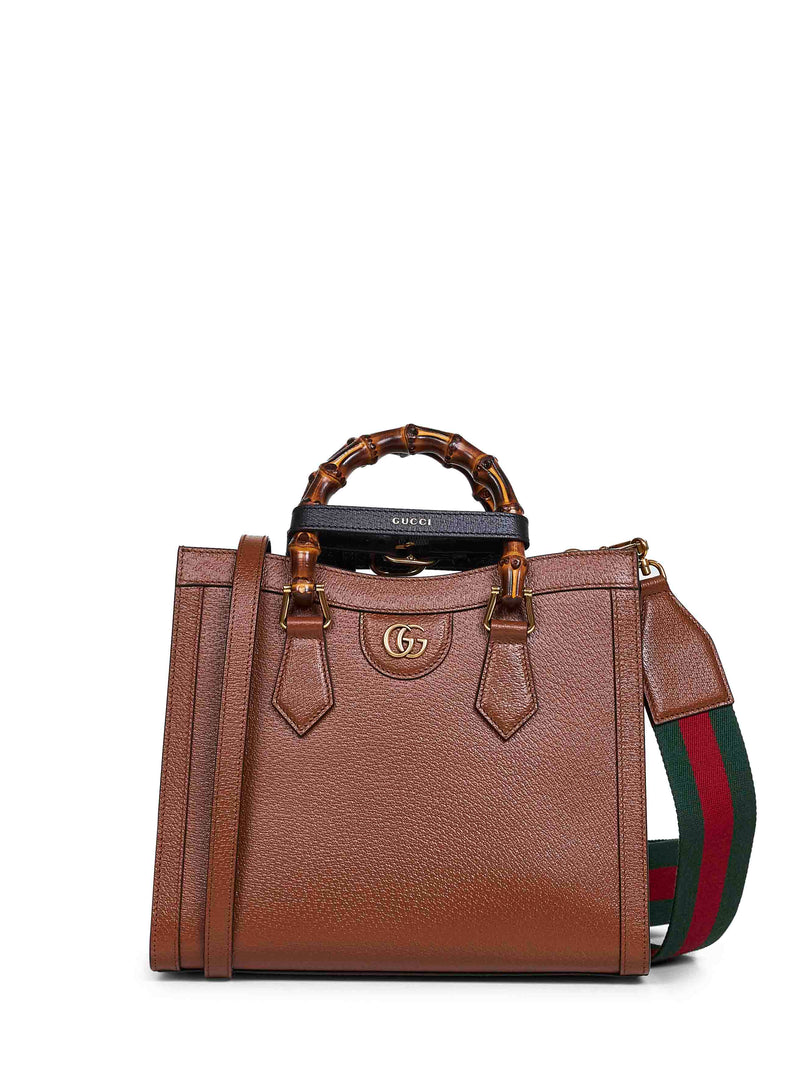 Gucci Diana Top Handle Bag — Brown Calf Leather