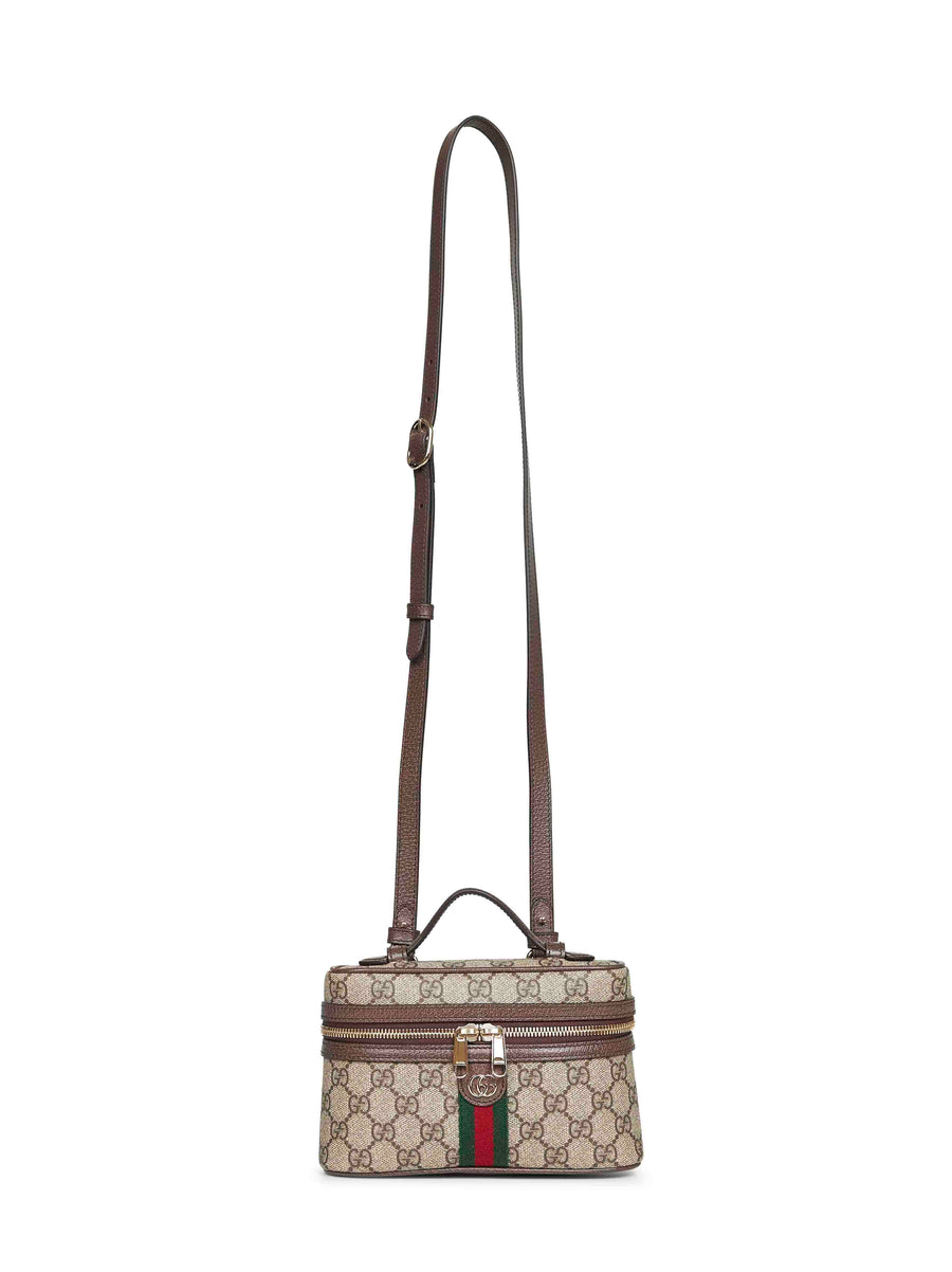 Gucci Ophidia Top Handle Bag — Beige Polyurethane