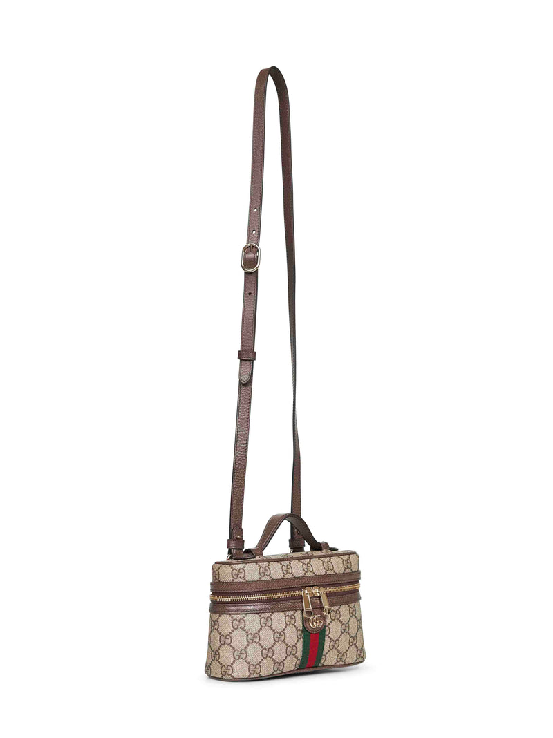 Gucci Ophidia Top Handle Bag — Beige Polyurethane