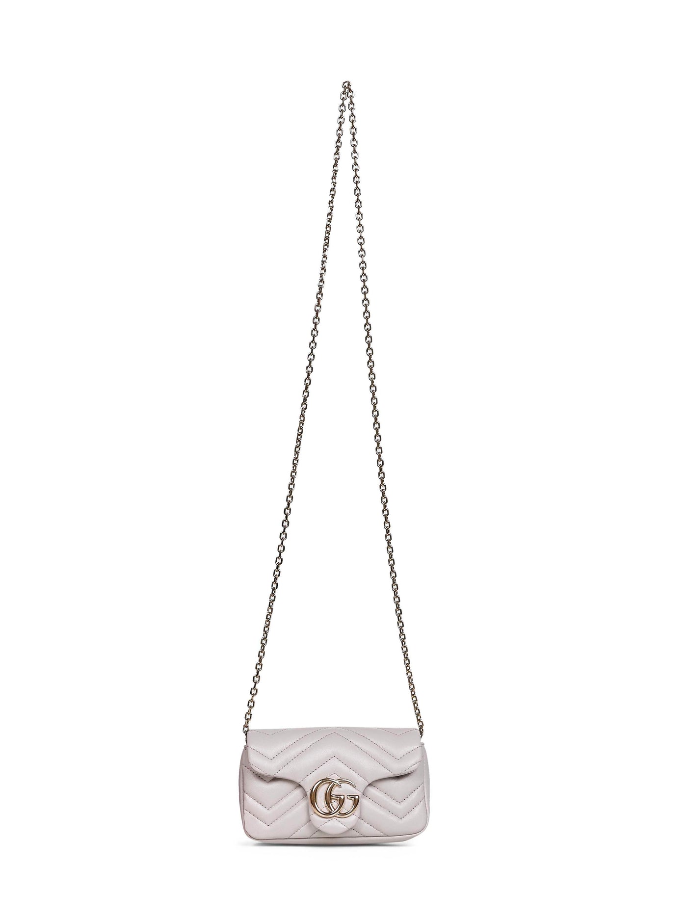 Gucci Gg Marmont Shoulder Bag — Gray Lambskin
