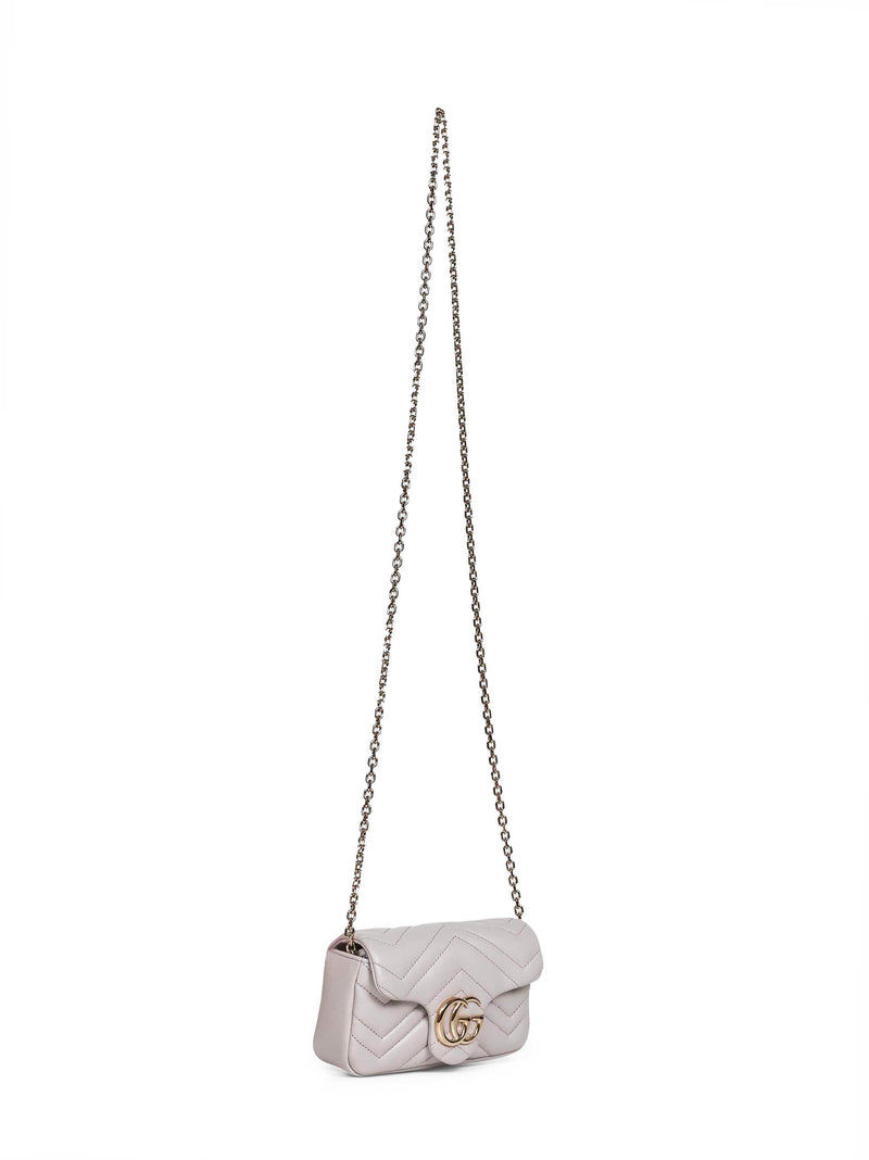 Gucci Gg Marmont Shoulder Bag — Gray Lambskin
