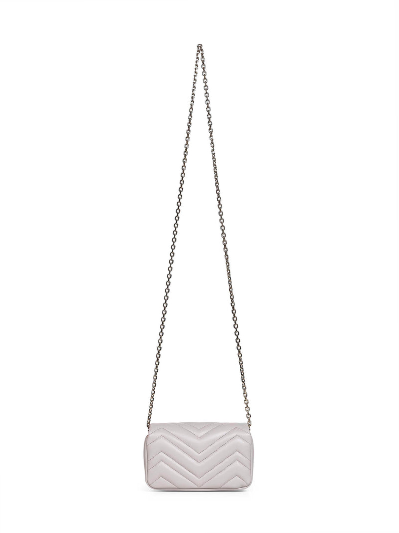 Gucci Gg Marmont Shoulder Bag — Gray Lambskin