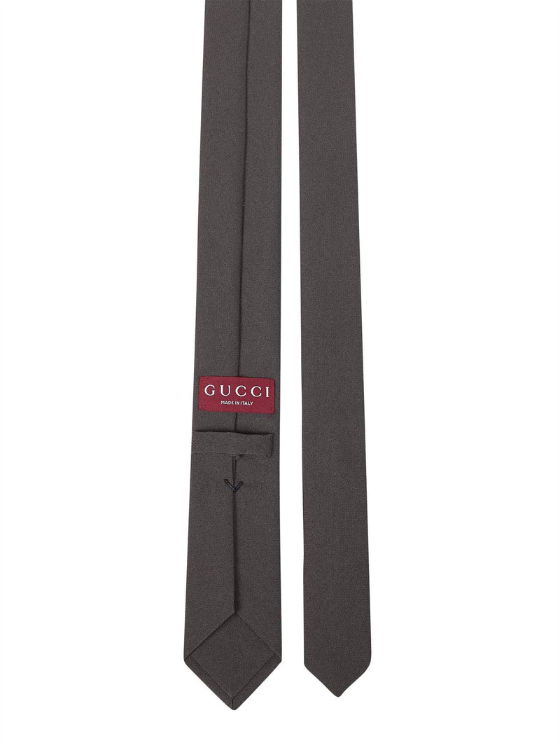 Gucci Crepe-Effect Polyester Necktie — Brown Neckties