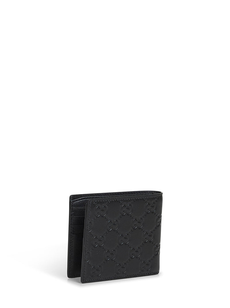 Gucci Embossed Gg Calf Leather Wallet — Black