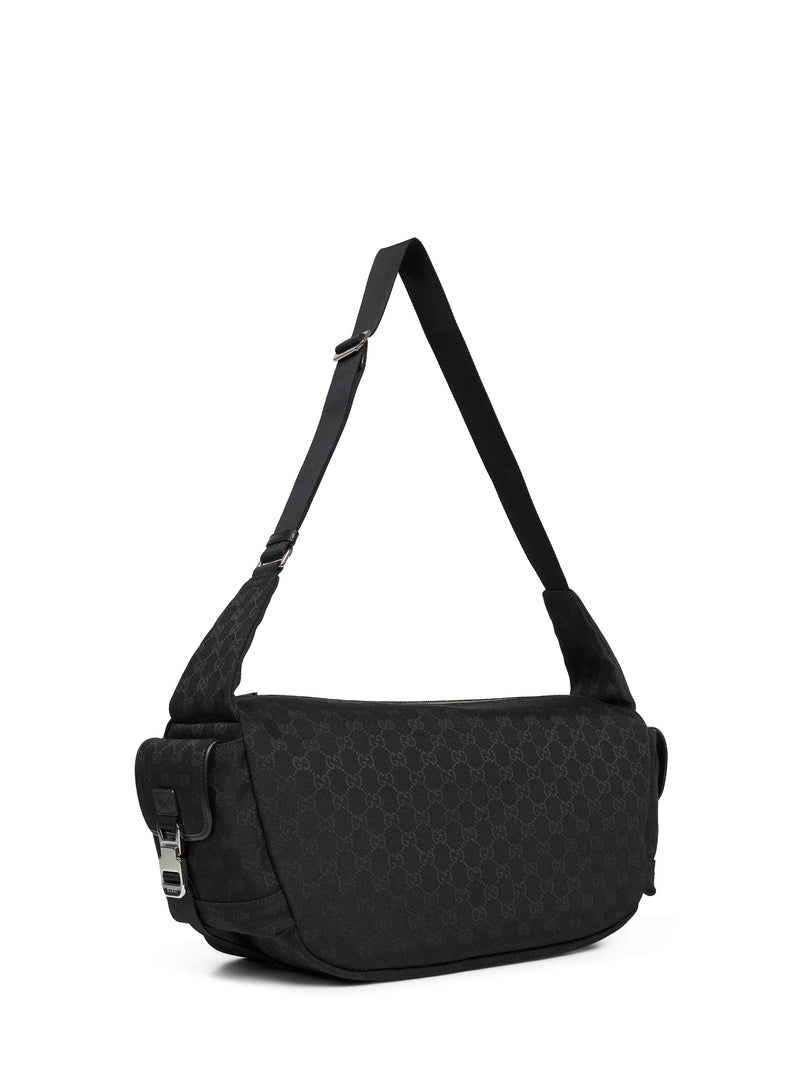 Gucci Gg Canvas Crossbody Bag — Black Polyester