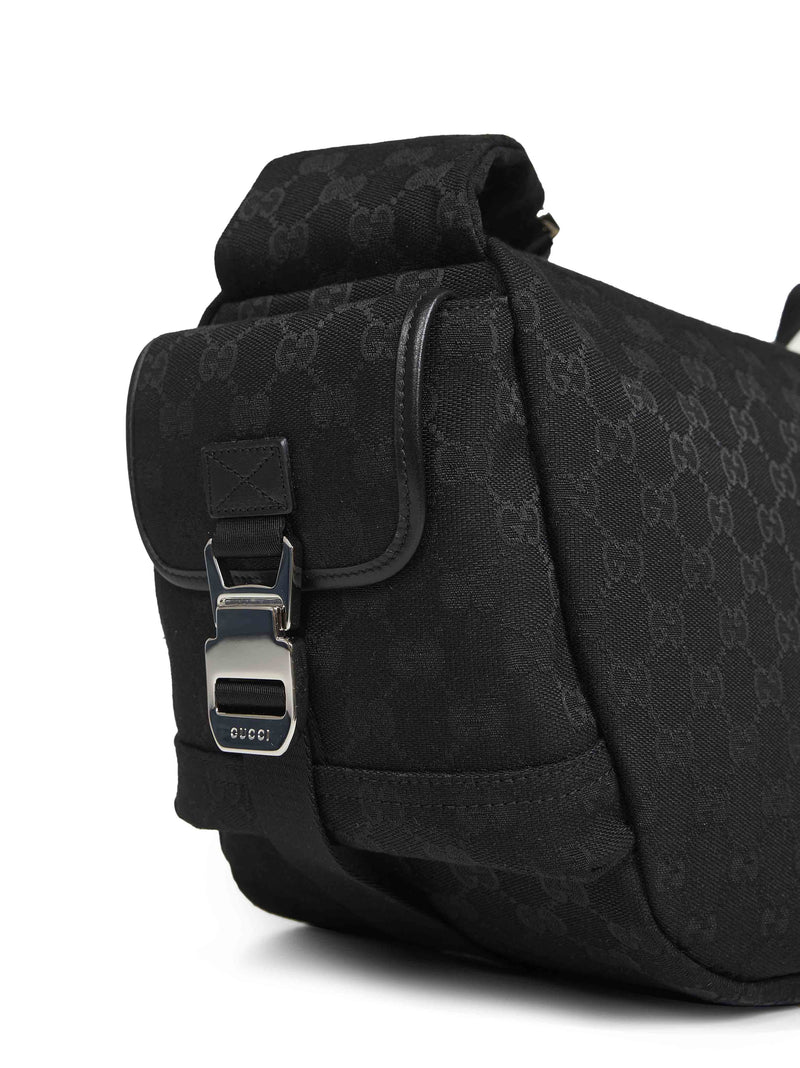 Gucci Gg Canvas Crossbody Bag — Black Polyester