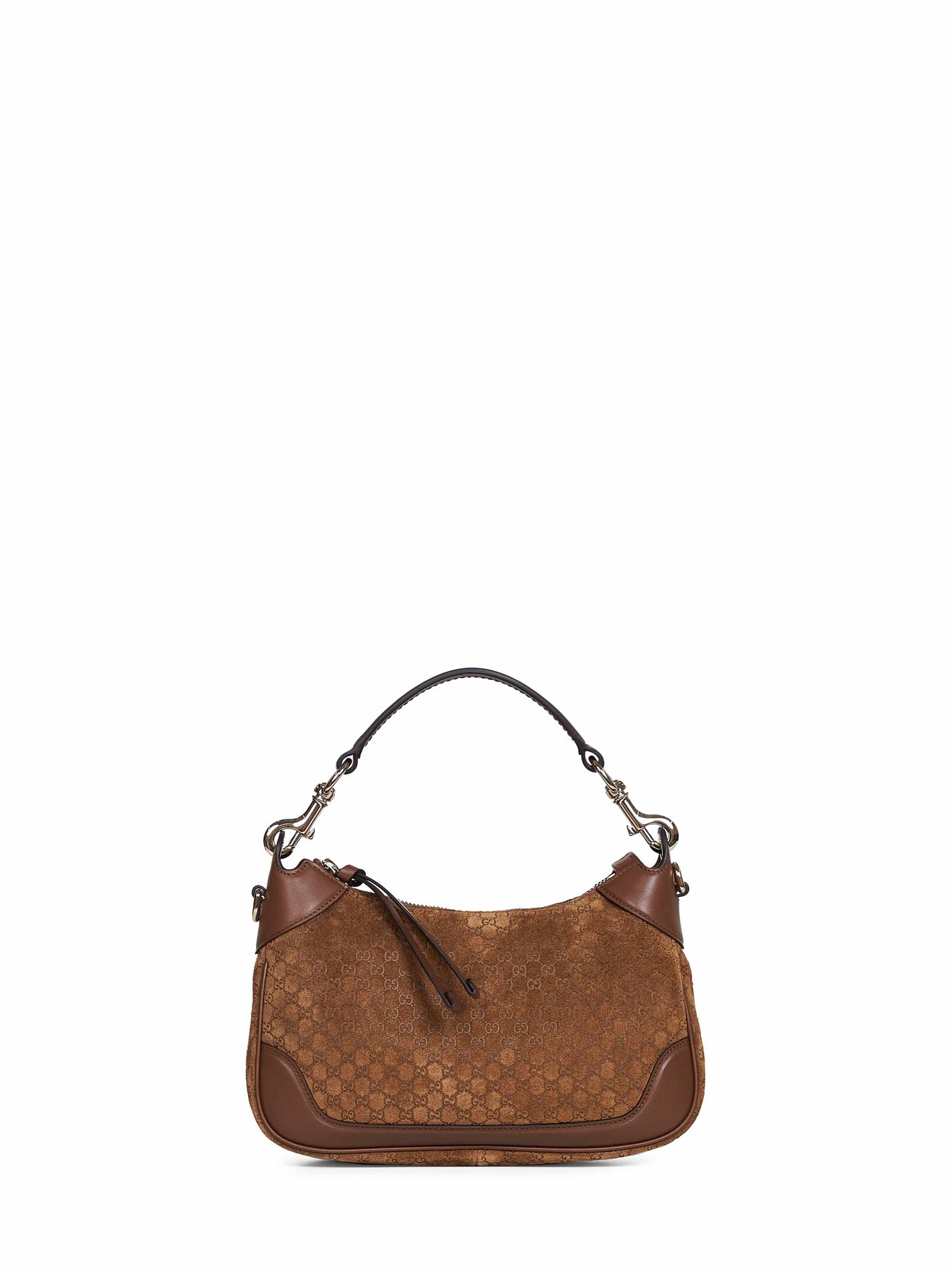 Gucci Gg Suede Shoulder Bag — Brown Calf Leather