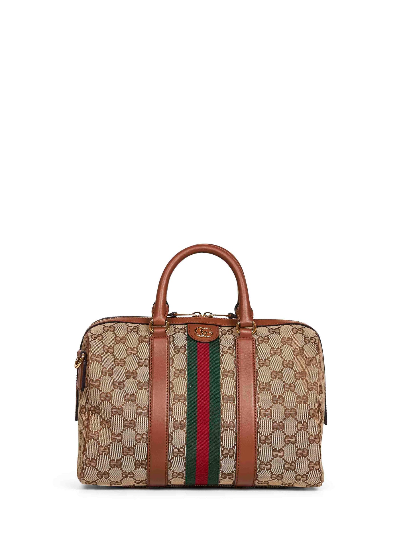 Gucci Boston Top Handle Bag — Beige Polyester