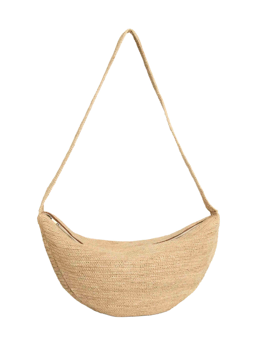 Ibeliv Luna Crossbody Bag — Beige Raffia