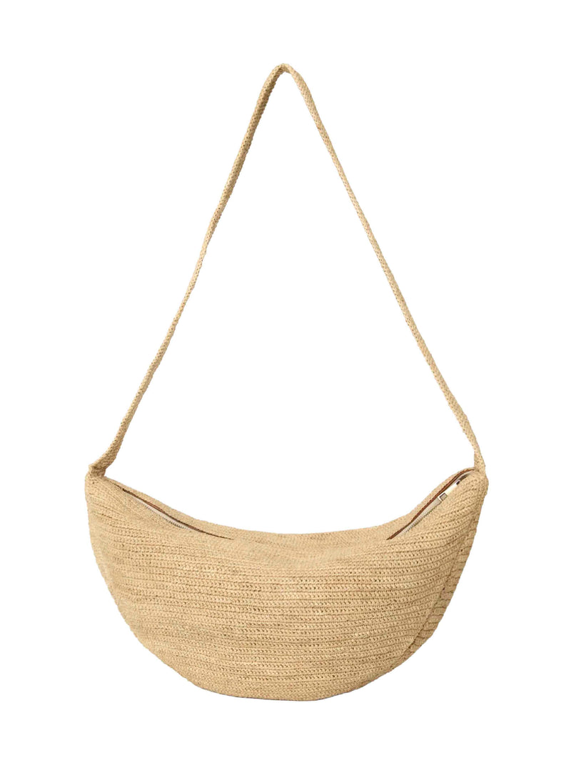 Ibeliv Luna Crossbody Bag — Beige Raffia