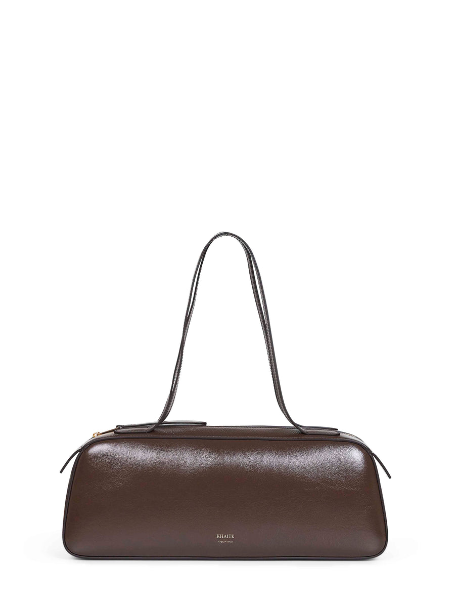Khaite Simona Shoulder Bag — Brown Calf Leather