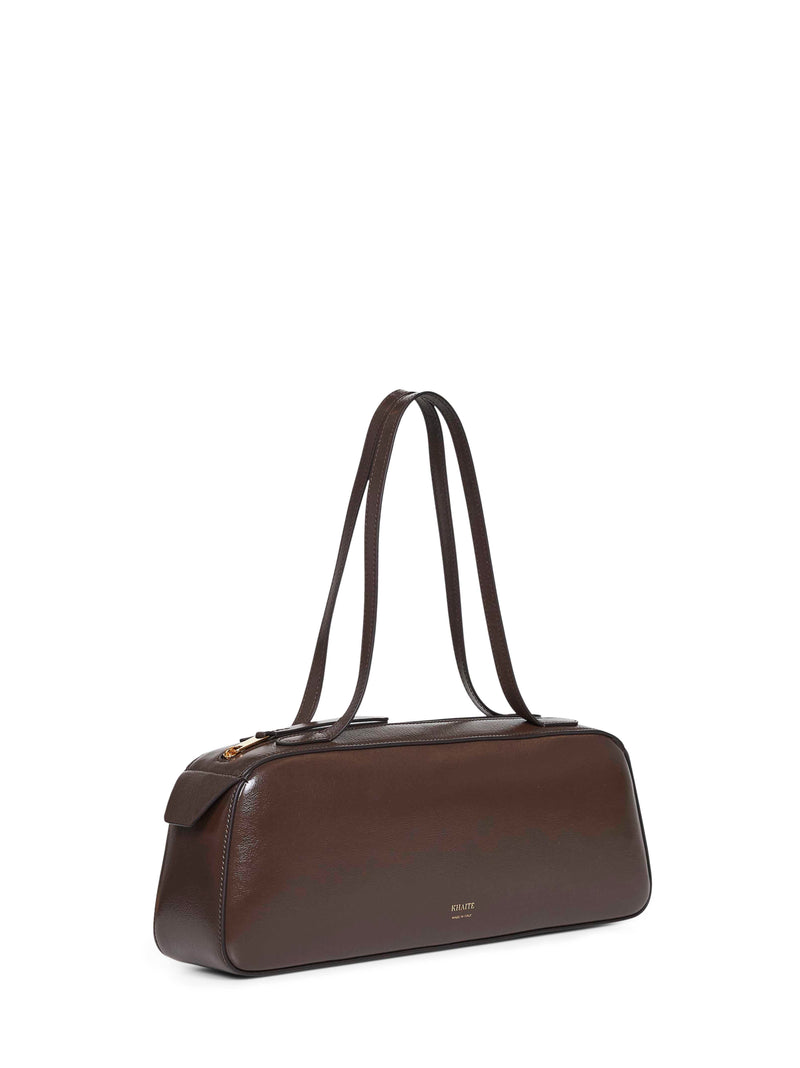 Khaite Simona Shoulder Bag — Brown Calf Leather