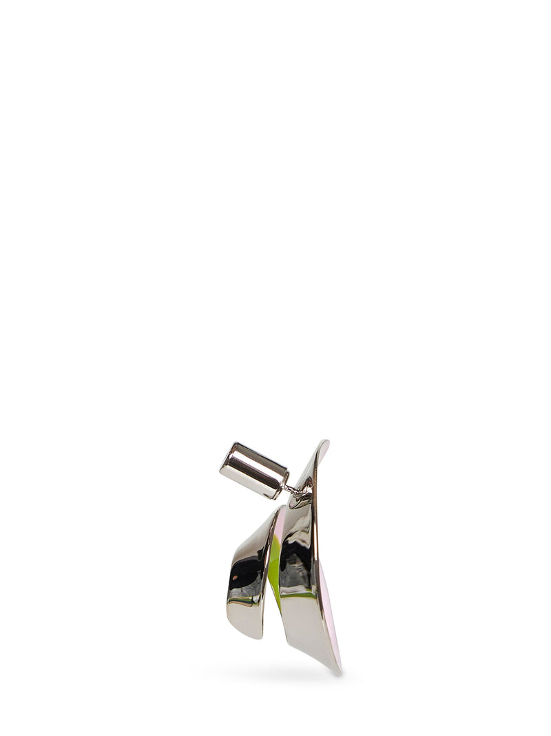 Marni Enameled Metal Spiral Earrings — Pink Латунь