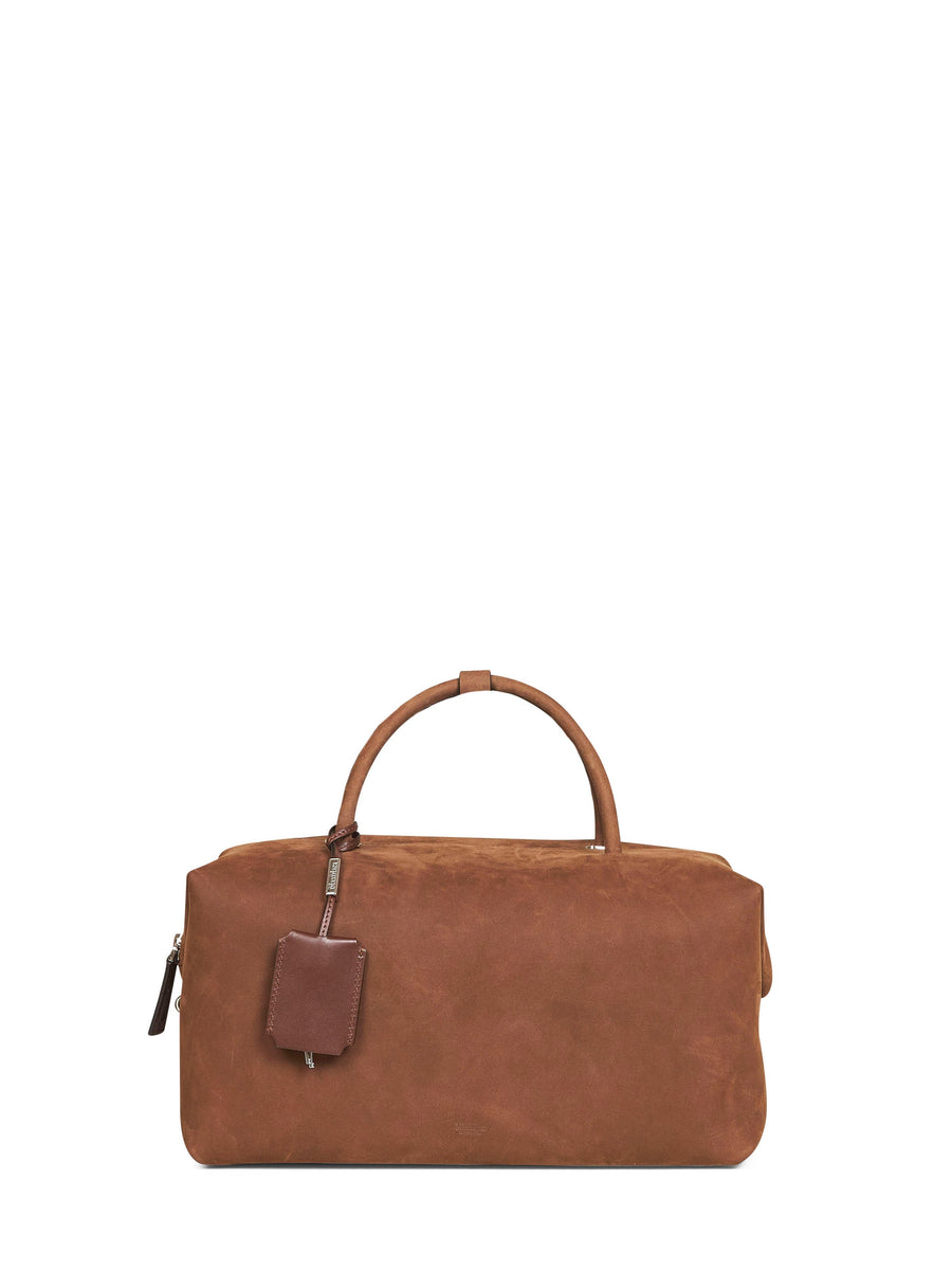 Max Mara Bowler Top Handle Bag — Brown Calf Leather