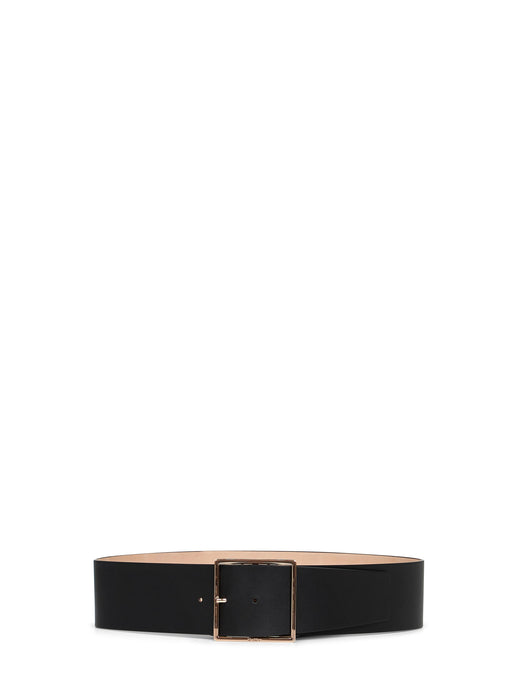 Max Mara Mxaginnico Belt — Black Calf Leather (bos Taurus)