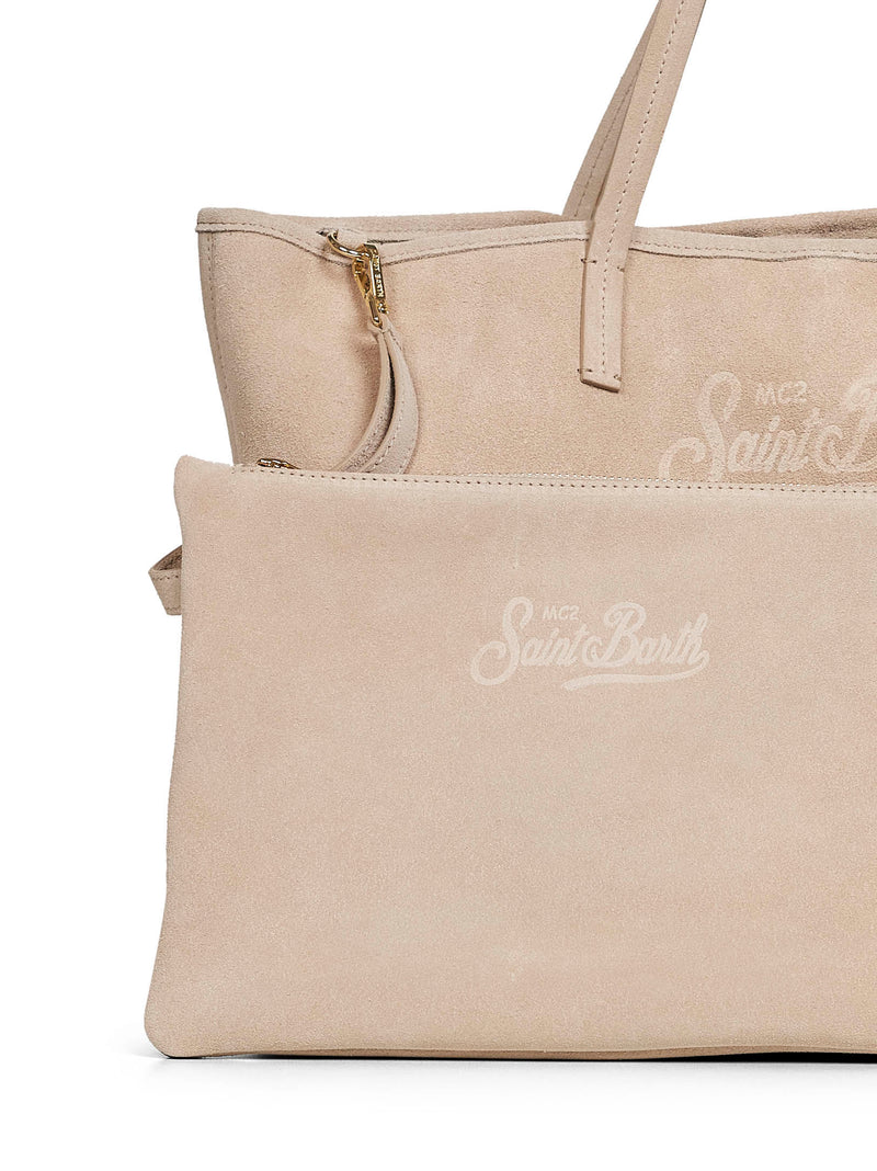 Mc2 Saint Barth City Shoulder Bag — Beige Bovine Leather (top Grain)