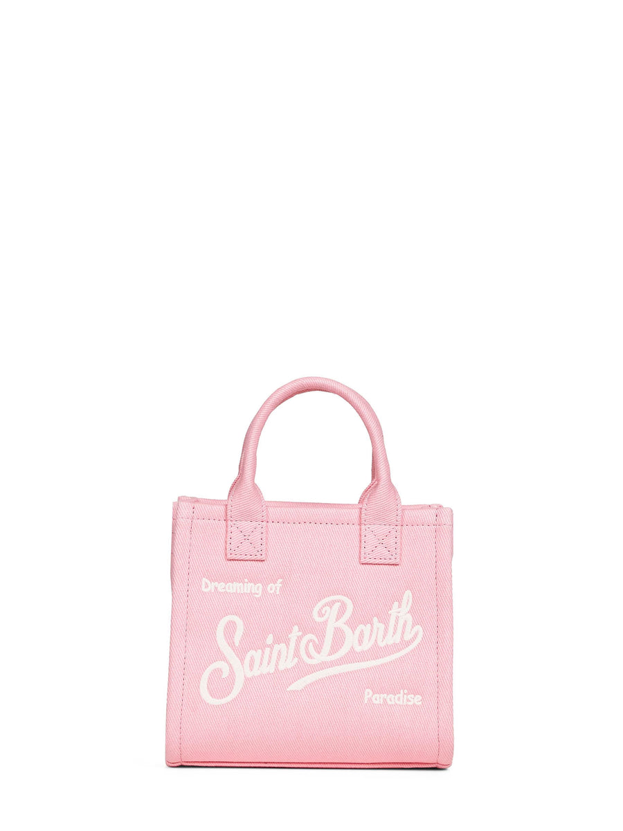 Mc2 Saint Barth Logo-Embroidered Cotton Canvas Mini Bag — Pink