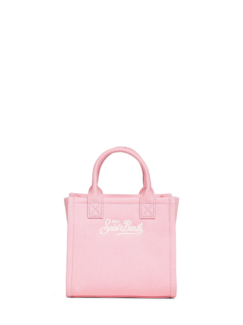 Mc2 Saint Barth Logo-Embroidered Cotton Canvas Mini Bag — Pink
