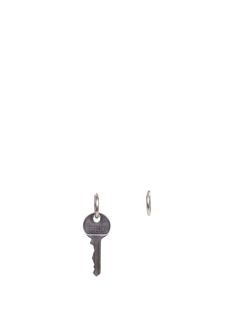 Mm6 Maison Margiela Key And Hoop Earrings — Silver Metals & Alloys - Brass