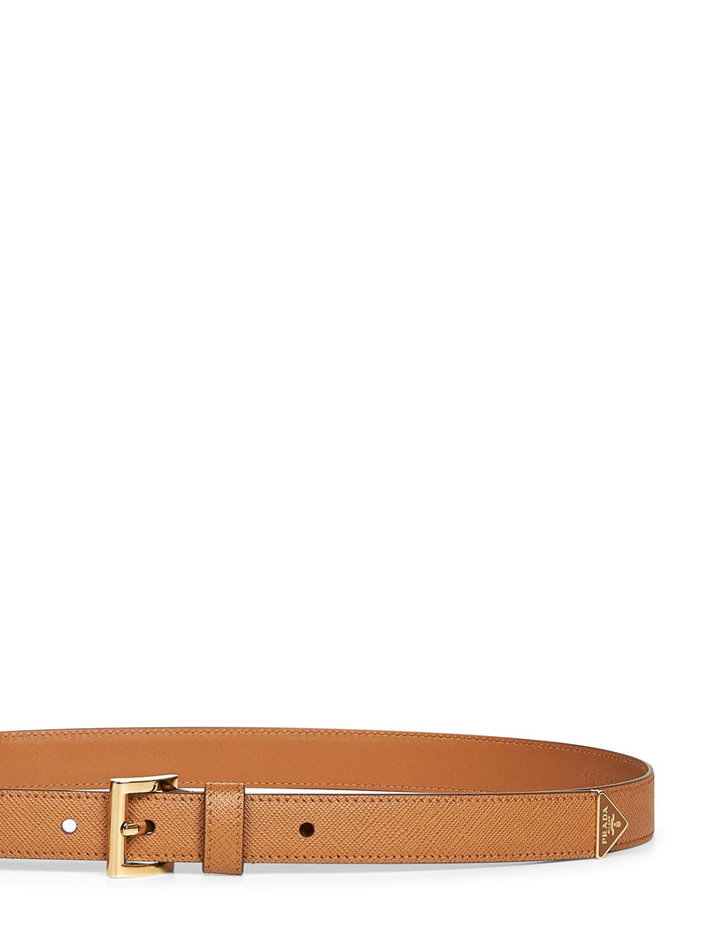 Prada Saffiano Leather Belt — Caramel Calf