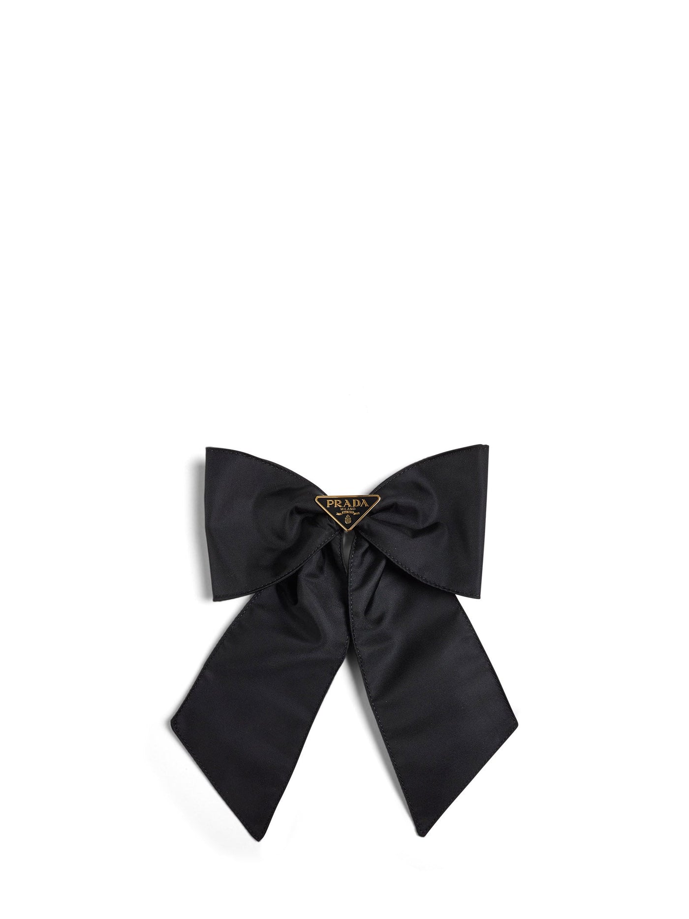 Prada Re-Nylon Bow Hair Clip — Black Recycled Polyamide Pins Claws & Clips