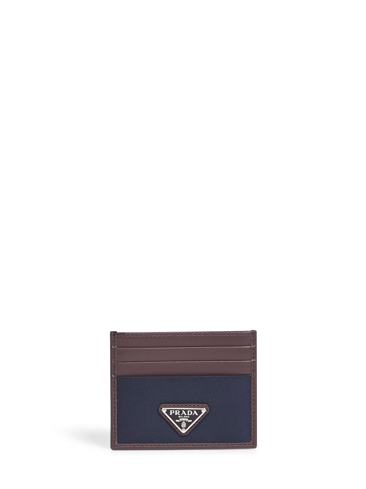 Prada Re-Nylon And Leather Colorblock Card Case — Multicolor Recycled Polyamide Wallets & Cardholders