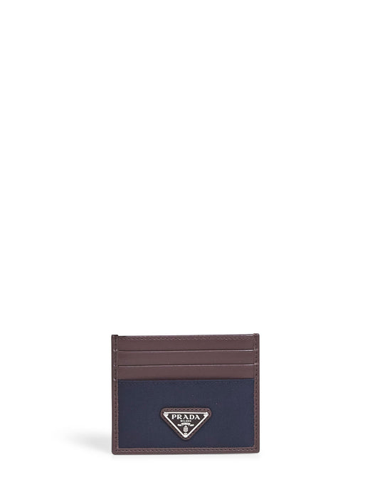 Prada Re-Nylon And Leather Colorblock Card Case — Multicolor Recycled Polyamide Wallets & Cardholders