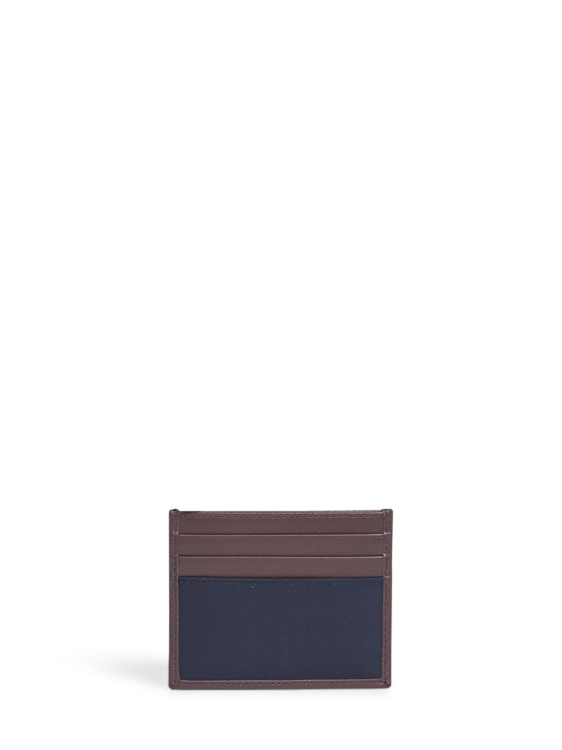 Prada Re-Nylon And Leather Colorblock Card Case — Multicolor Recycled Polyamide Wallets & Cardholders