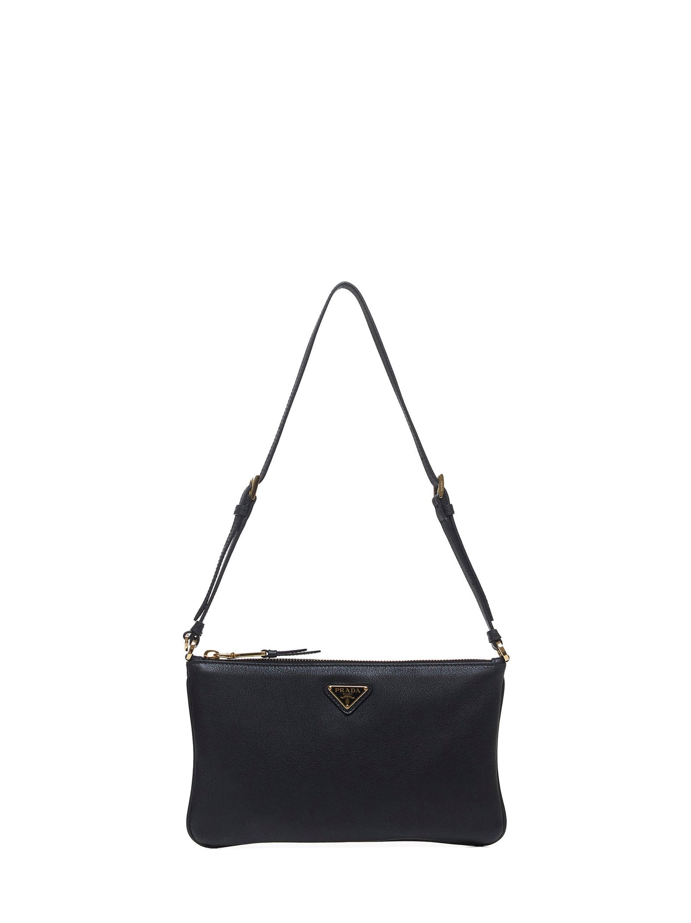 Prada Calf Leather Shoulder Bag — Black