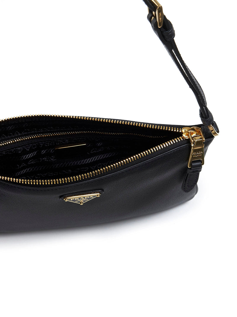 Prada Calf Leather Shoulder Bag — Black