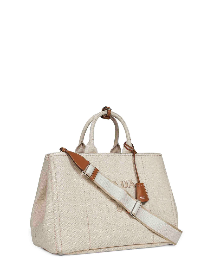 Prada Canvas Tote Bag — Beige Cotton