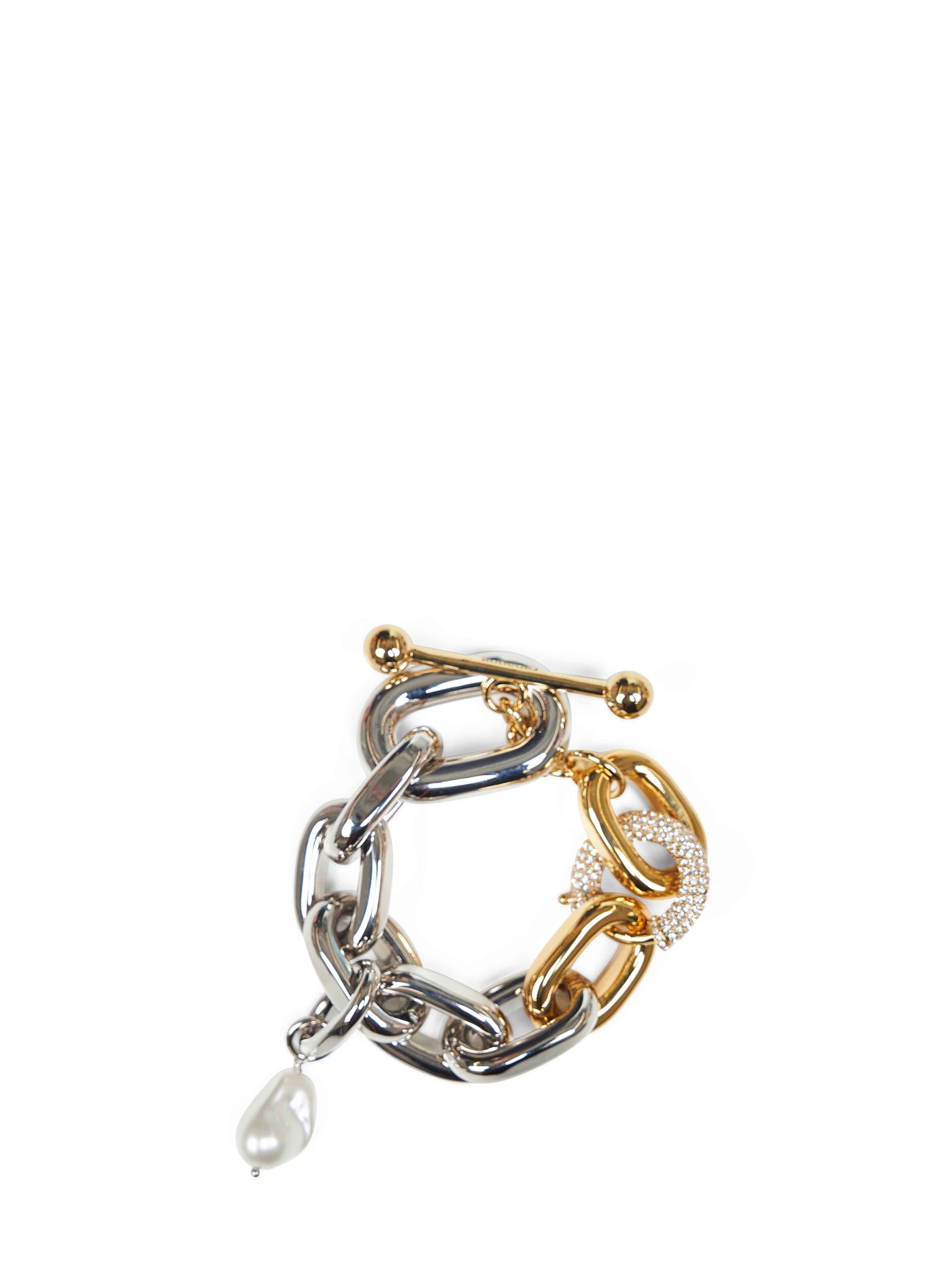 Rabanne Two-Tone Chain Link Bracelet — Silver Brass Bracelets