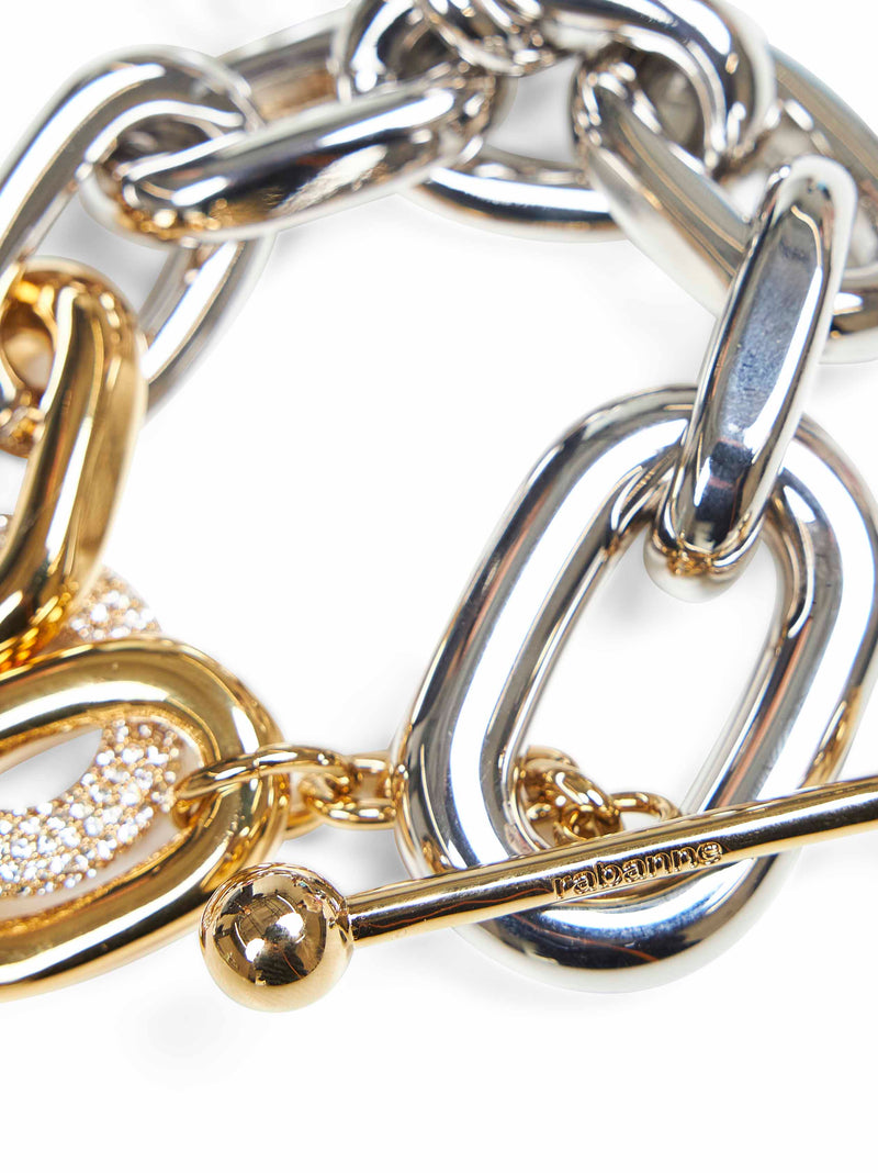 Rabanne Two-Tone Chain Link Bracelet — Silver Brass Bracelets