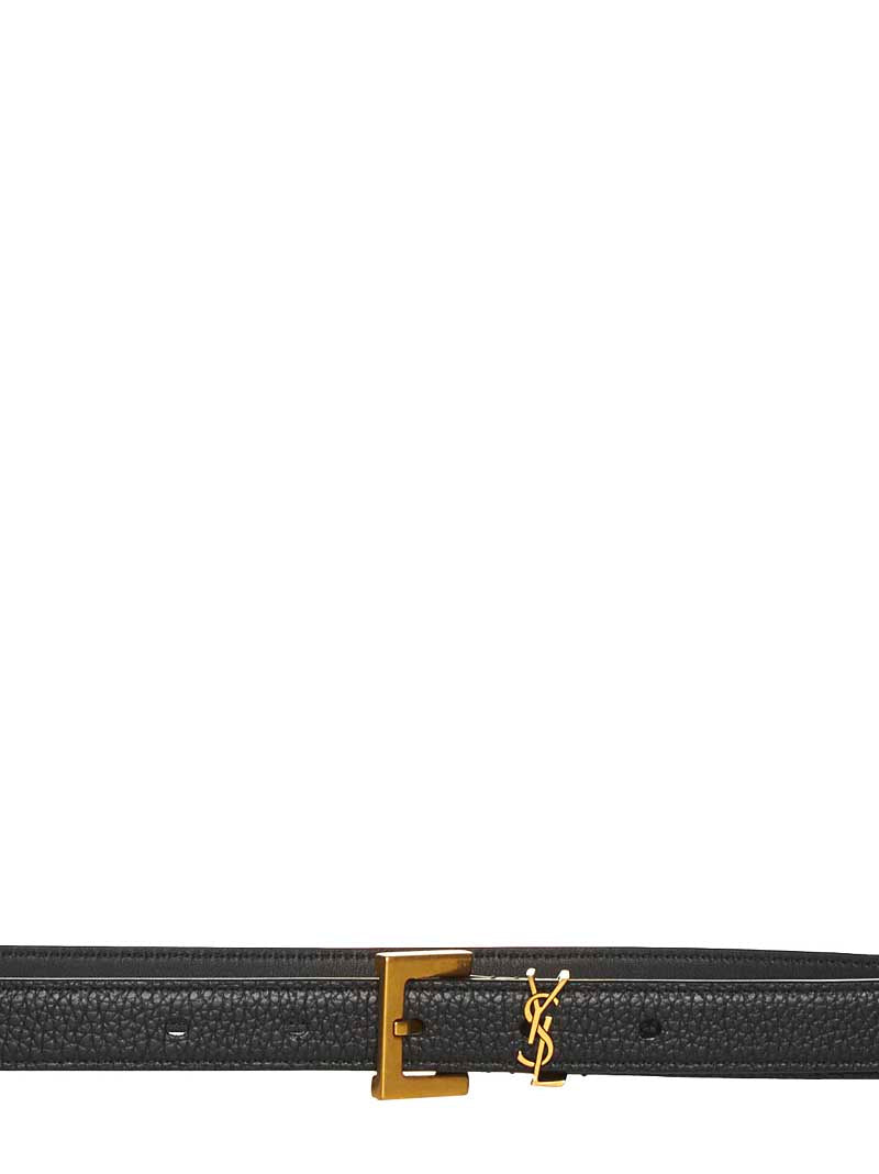Saint Laurent Calf Leather Belt — Black