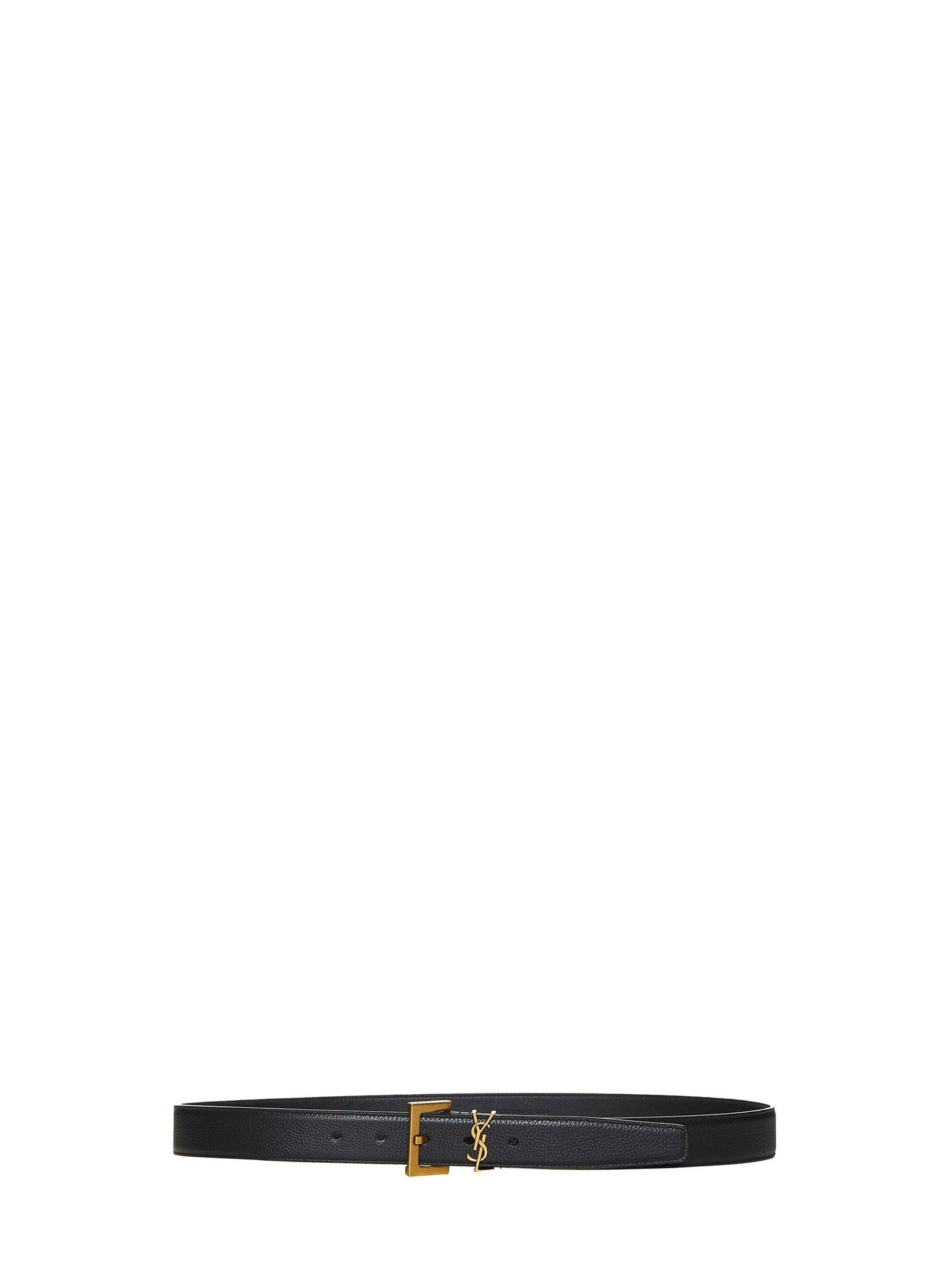 Saint Laurent Cassandre Belt — Black Calfskin Leather