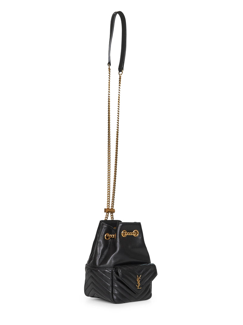 Saint Laurent Bucket Bag — Black Lambskin