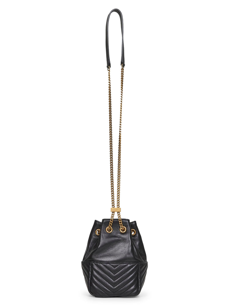 Saint Laurent Bucket Bag — Black Lambskin