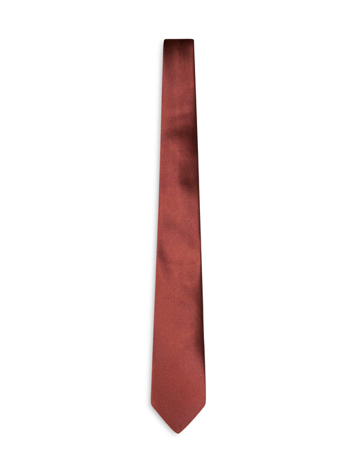 Saint Laurent Silk Satin Necktie — Brown Neckties