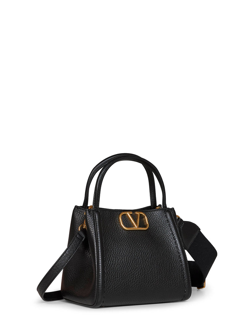 Valentino Garavani Alltime Top Handle Bag — Black Calf Leather