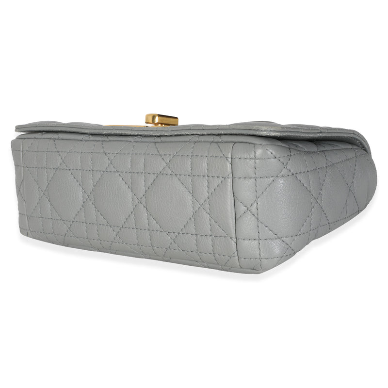 Christian Dior Blue Supple Calfskin Small Caro Chain Bag Blue; Gray Leather Handbag