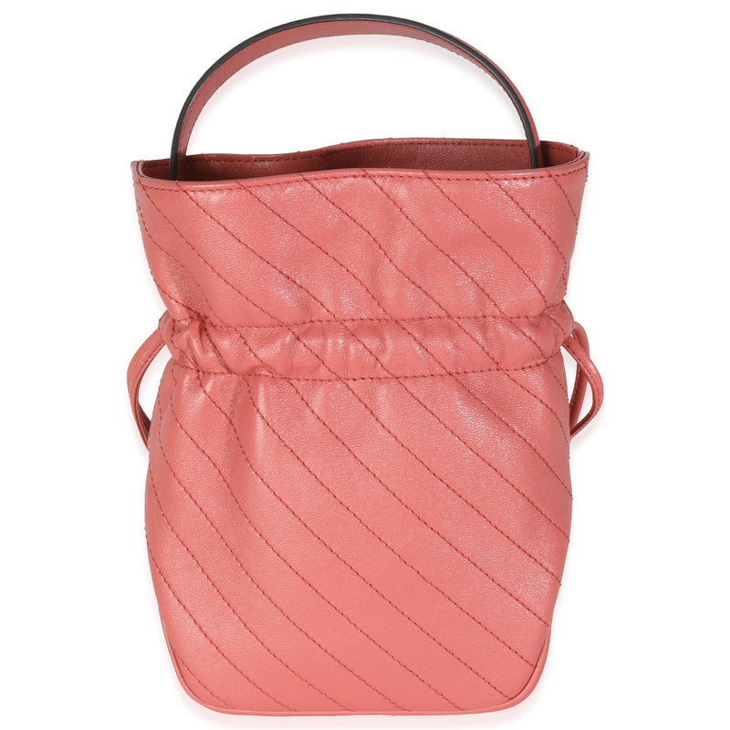 Gucci Pink Calfskin Blondie Bucket Bag Leather Handbag