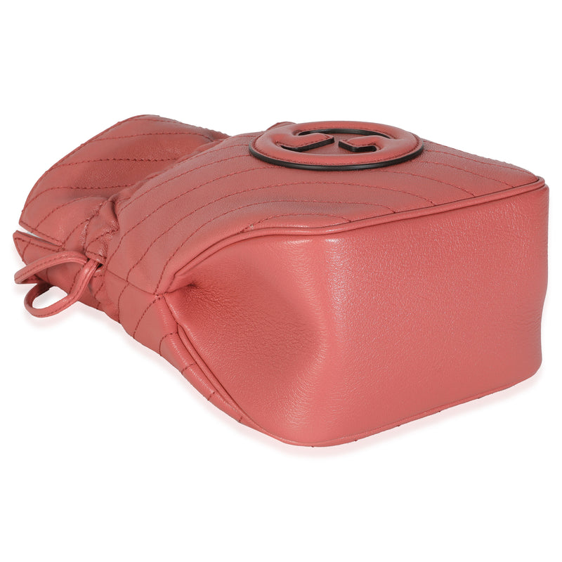 Gucci Pink Calfskin Blondie Bucket Bag Leather Handbag