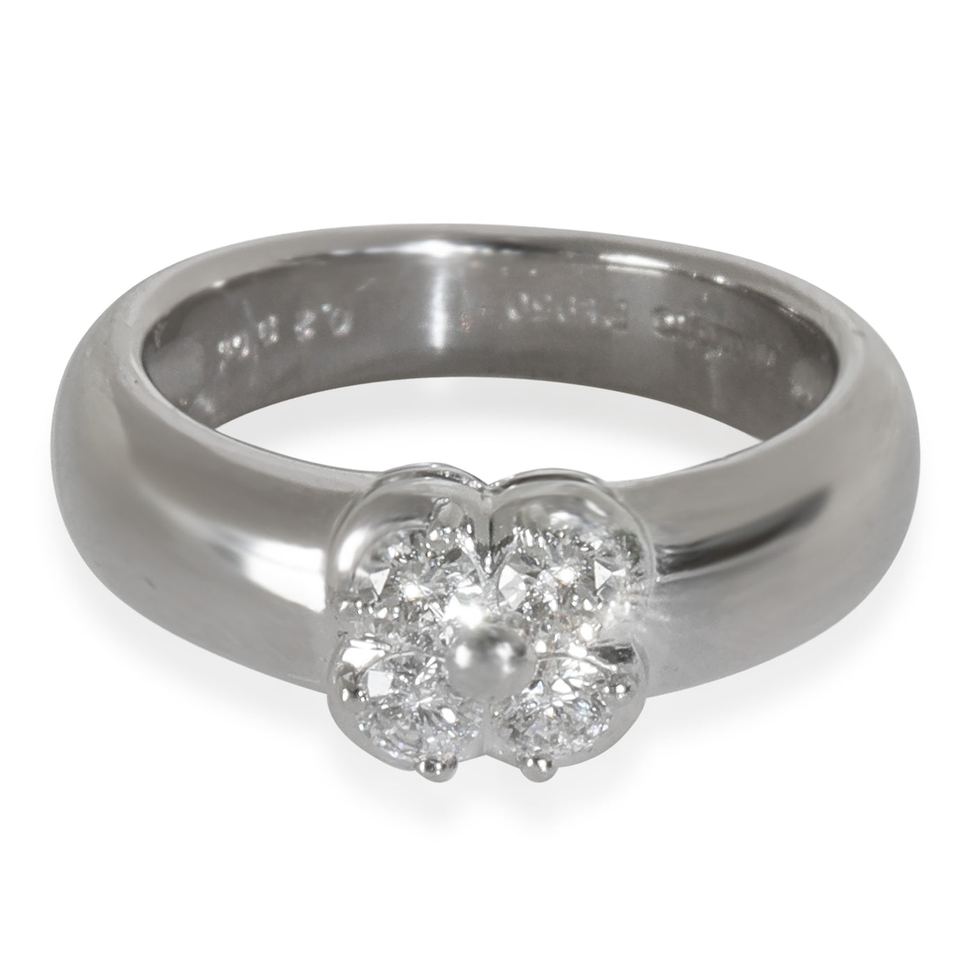 Mikimoto Platinum Diamond Vintage Clover Ring 950