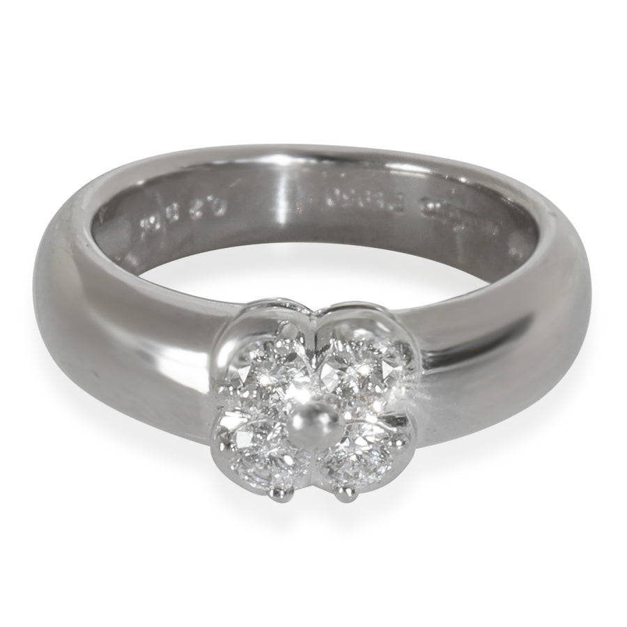 Mikimoto Platinum Diamond Vintage Clover Ring 950