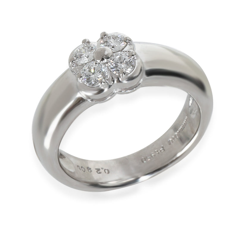 Mikimoto Platinum Diamond Vintage Clover Ring 950