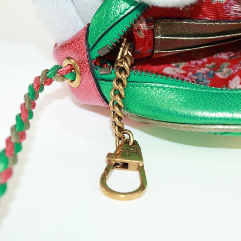 Gucci Trapuntata Camera Quilted Laminated Leather Red Bag